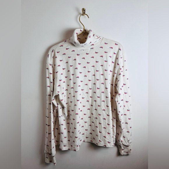 Jane Colby Duck Turtleneck Vintage White/Red - Picture 1 of 10